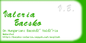 valeria bacsko business card